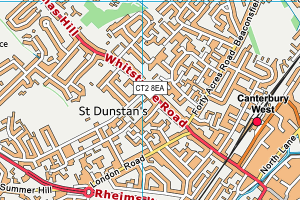 CT2 8EA map - OS VectorMap District (Ordnance Survey)