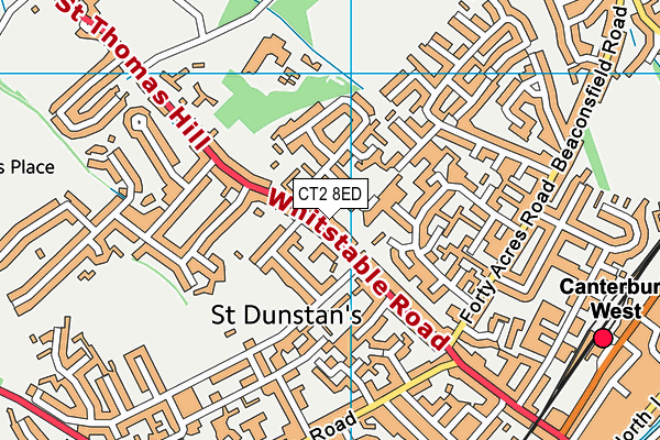 CT2 8ED map - OS VectorMap District (Ordnance Survey)