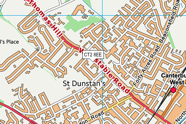 CT2 8EE map - OS VectorMap District (Ordnance Survey)