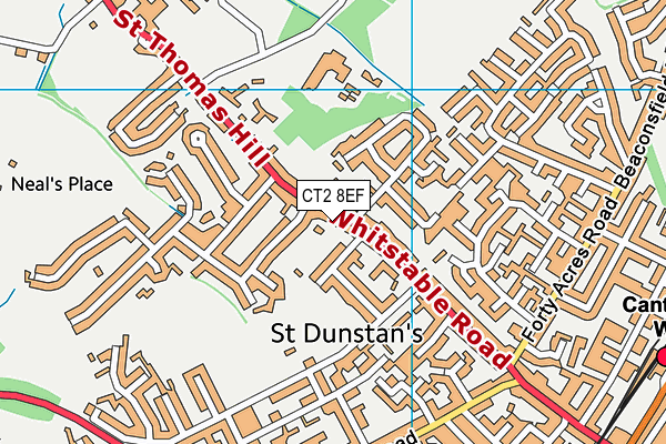 CT2 8EF map - OS VectorMap District (Ordnance Survey)