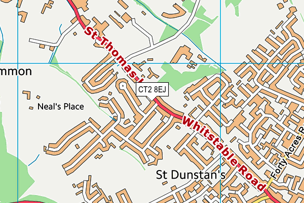 CT2 8EJ map - OS VectorMap District (Ordnance Survey)