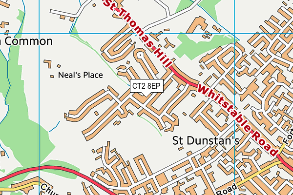 CT2 8EP map - OS VectorMap District (Ordnance Survey)