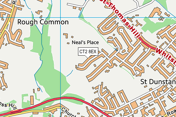 CT2 8EX map - OS VectorMap District (Ordnance Survey)