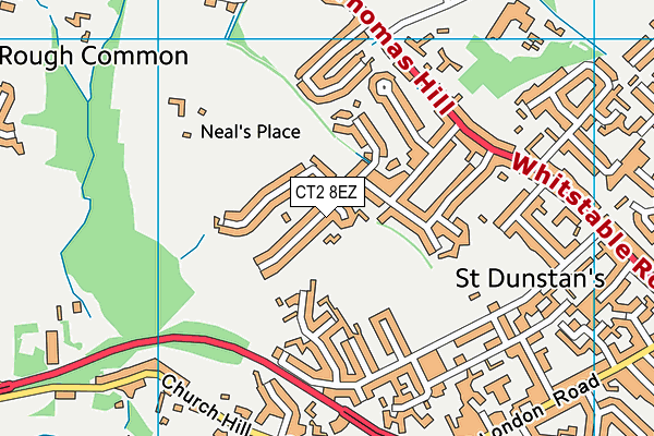 CT2 8EZ map - OS VectorMap District (Ordnance Survey)