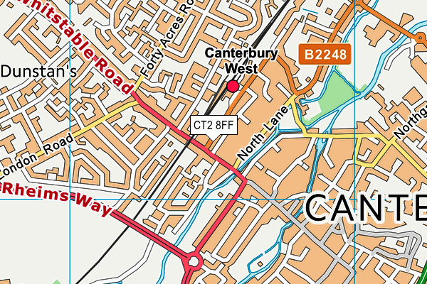 CT2 8FF map - OS VectorMap District (Ordnance Survey)