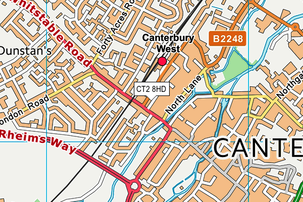 CT2 8HD map - OS VectorMap District (Ordnance Survey)