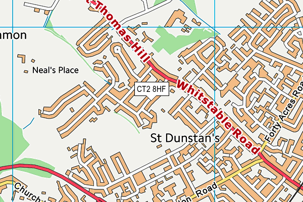 CT2 8HF map - OS VectorMap District (Ordnance Survey)