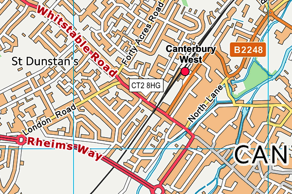 CT2 8HG map - OS VectorMap District (Ordnance Survey)