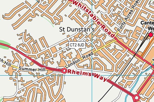 CT2 8JD map - OS VectorMap District (Ordnance Survey)