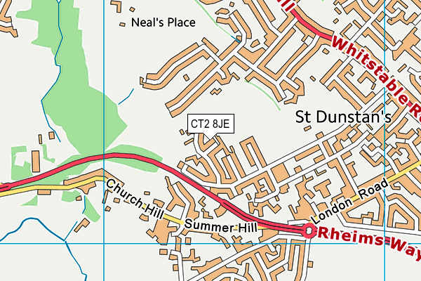 CT2 8JE map - OS VectorMap District (Ordnance Survey)