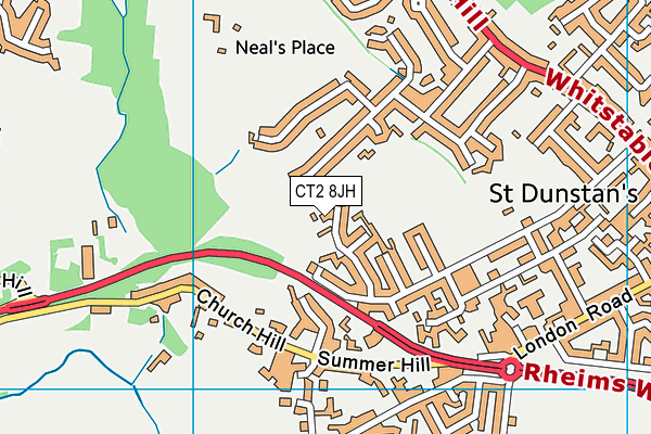 CT2 8JH map - OS VectorMap District (Ordnance Survey)