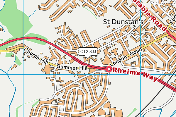 CT2 8JJ map - OS VectorMap District (Ordnance Survey)