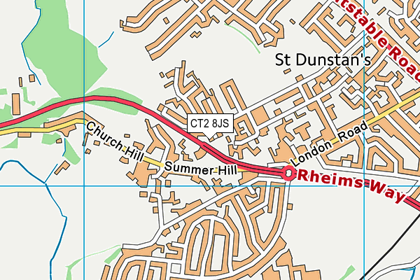 CT2 8JS map - OS VectorMap District (Ordnance Survey)