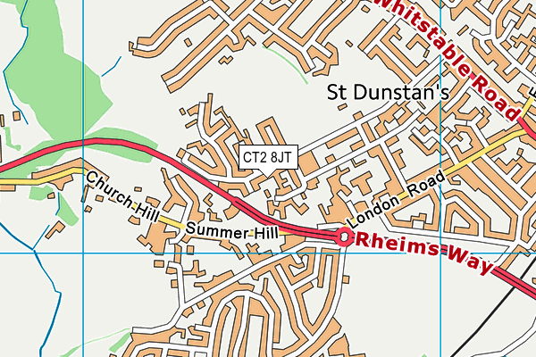 CT2 8JT map - OS VectorMap District (Ordnance Survey)