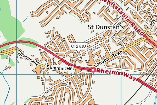 CT2 8JU map - OS VectorMap District (Ordnance Survey)