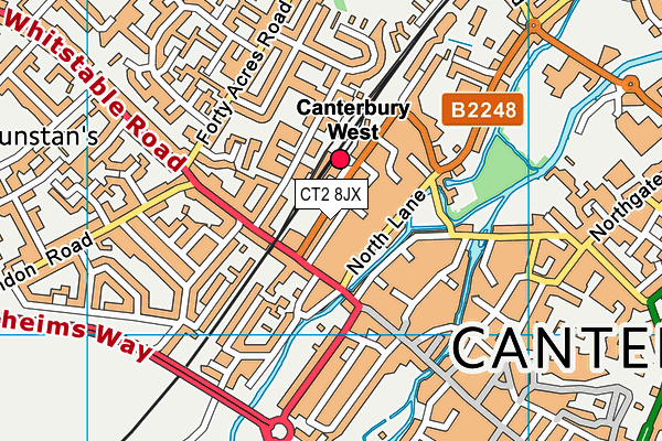 CT2 8JX map - OS VectorMap District (Ordnance Survey)