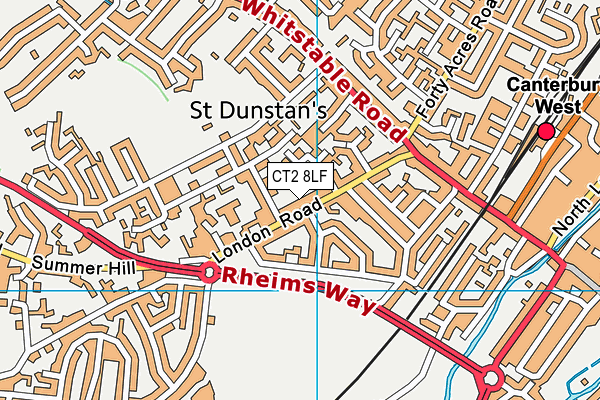 CT2 8LF map - OS VectorMap District (Ordnance Survey)