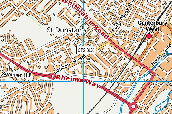 CT2 8LX map - OS VectorMap District (Ordnance Survey)