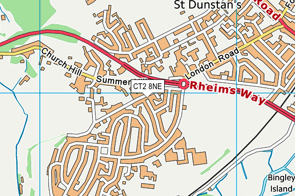 CT2 8NE map - OS VectorMap District (Ordnance Survey)