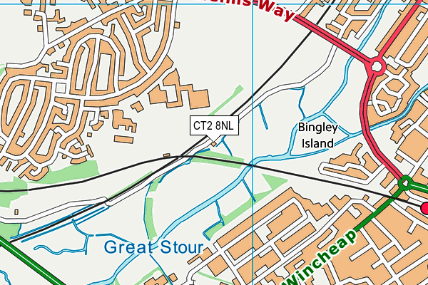 CT2 8NL map - OS VectorMap District (Ordnance Survey)