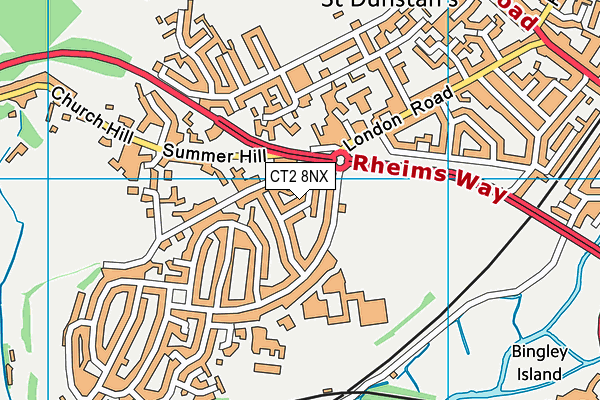 CT2 8NX map - OS VectorMap District (Ordnance Survey)