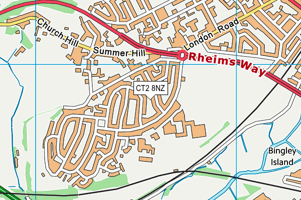 CT2 8NZ map - OS VectorMap District (Ordnance Survey)