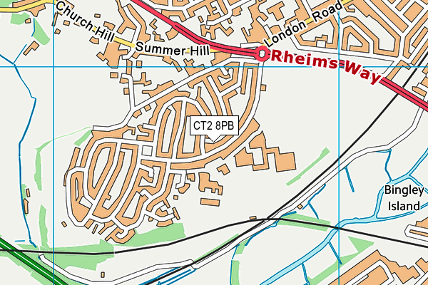 CT2 8PB map - OS VectorMap District (Ordnance Survey)