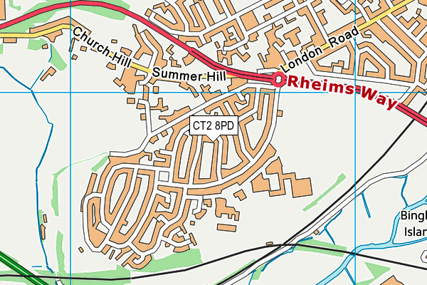 CT2 8PD map - OS VectorMap District (Ordnance Survey)