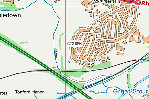 CT2 8PH map - OS VectorMap District (Ordnance Survey)