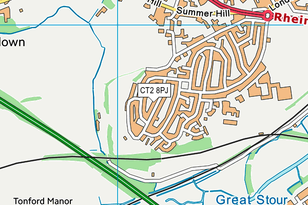 CT2 8PJ map - OS VectorMap District (Ordnance Survey)