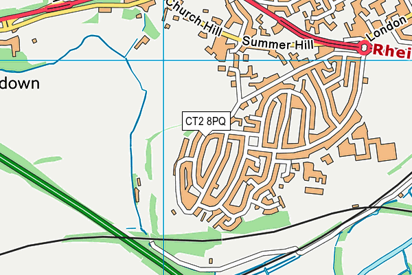 CT2 8PQ map - OS VectorMap District (Ordnance Survey)