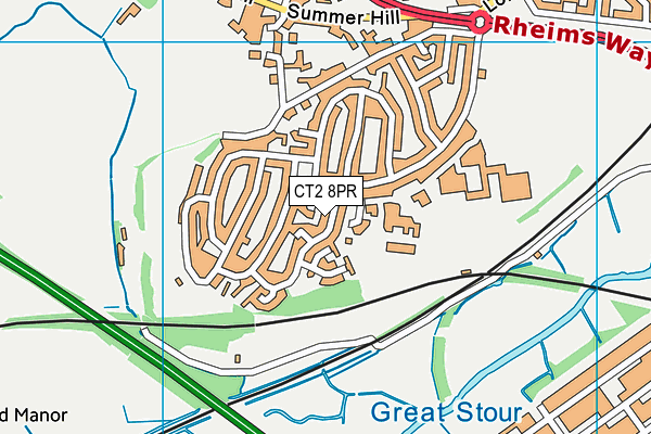 CT2 8PR map - OS VectorMap District (Ordnance Survey)