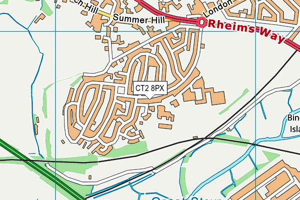 CT2 8PX map - OS VectorMap District (Ordnance Survey)