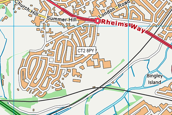 CT2 8PY map - OS VectorMap District (Ordnance Survey)