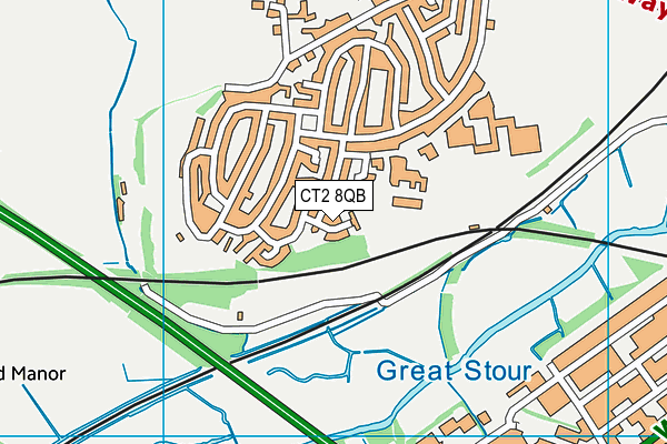 CT2 8QB map - OS VectorMap District (Ordnance Survey)