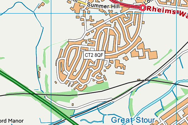 CT2 8QF map - OS VectorMap District (Ordnance Survey)