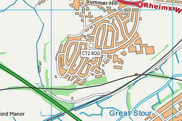 CT2 8QG map - OS VectorMap District (Ordnance Survey)