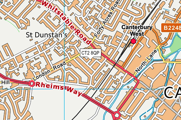 CT2 8QP map - OS VectorMap District (Ordnance Survey)