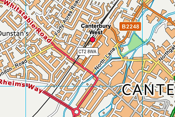 CT2 8WA map - OS VectorMap District (Ordnance Survey)