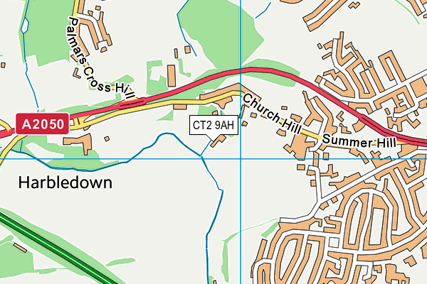 CT2 9AH map - OS VectorMap District (Ordnance Survey)