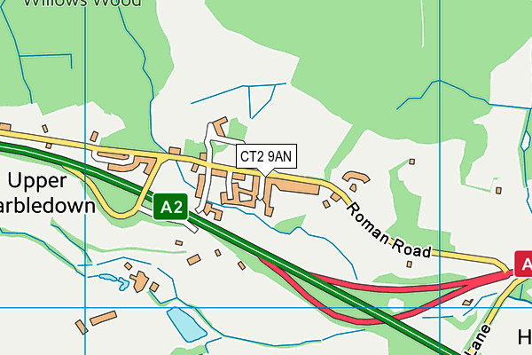 CT2 9AN map - OS VectorMap District (Ordnance Survey)