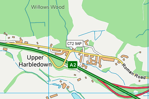 CT2 9AP map - OS VectorMap District (Ordnance Survey)