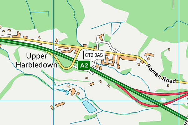 CT2 9AS map - OS VectorMap District (Ordnance Survey)