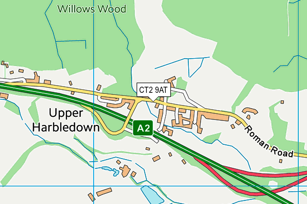 CT2 9AT map - OS VectorMap District (Ordnance Survey)