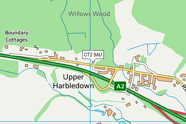 CT2 9AU map - OS VectorMap District (Ordnance Survey)