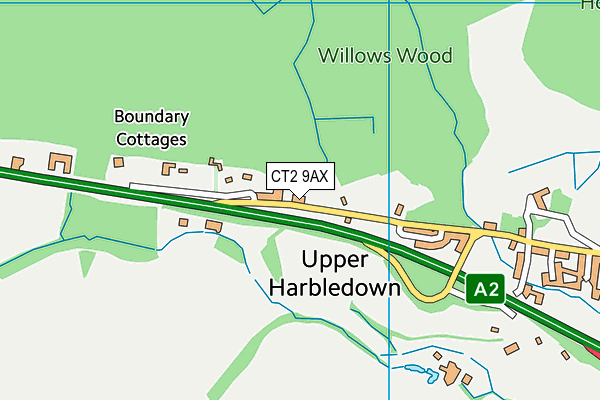 CT2 9AX map - OS VectorMap District (Ordnance Survey)