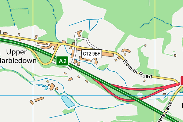 CT2 9BF map - OS VectorMap District (Ordnance Survey)