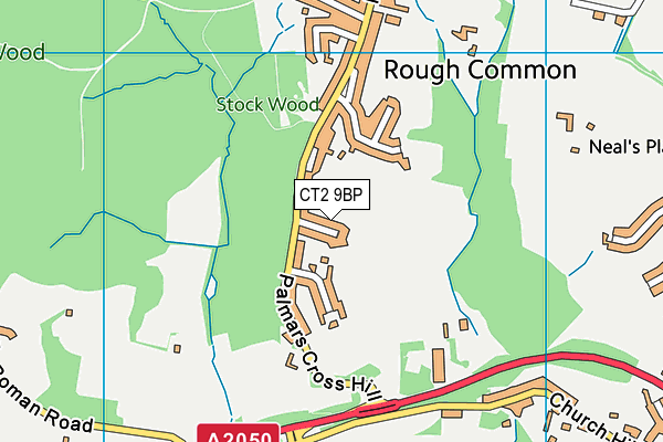 CT2 9BP map - OS VectorMap District (Ordnance Survey)