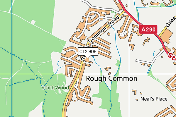 CT2 9DF map - OS VectorMap District (Ordnance Survey)