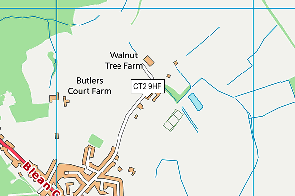 CT2 9HF map - OS VectorMap District (Ordnance Survey)